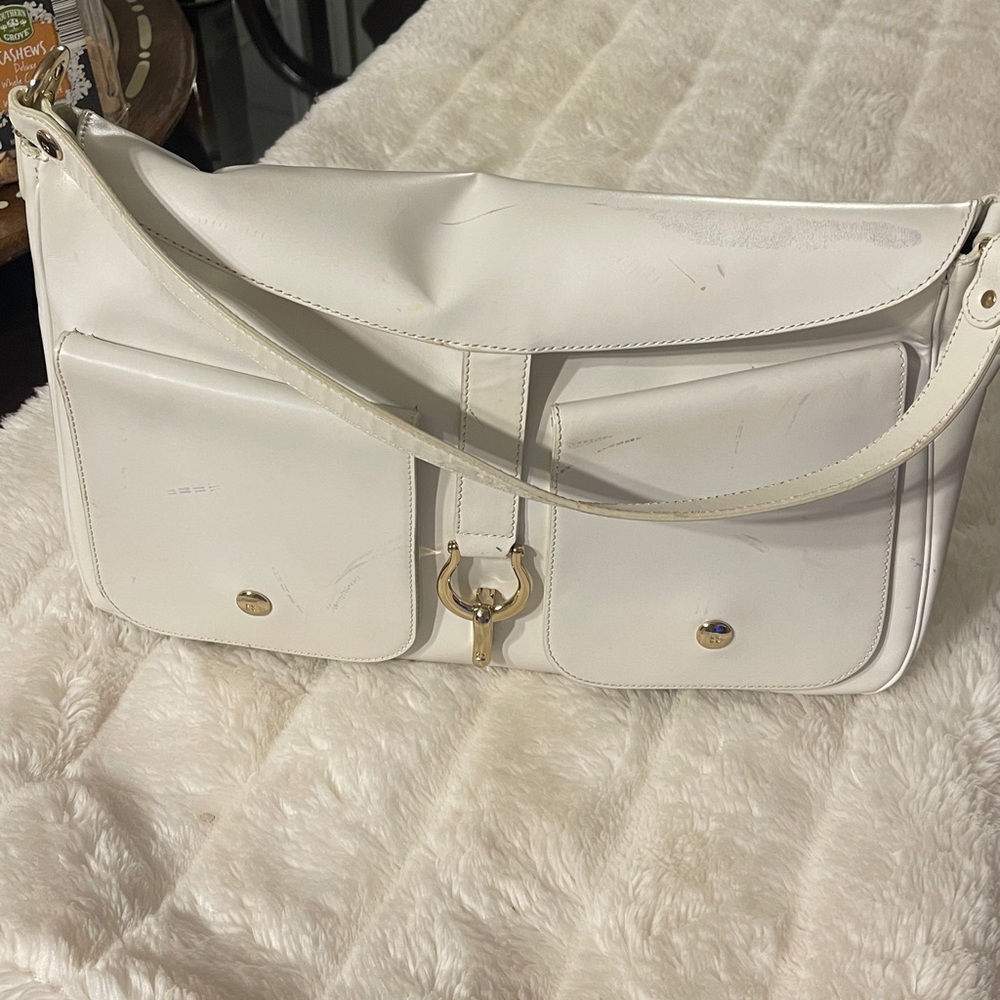 White leather hobo bag made in New York
